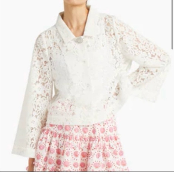 Hill House Home - Bea Jacket - White Lace - Size Small - NWT - Picture 1 of 17